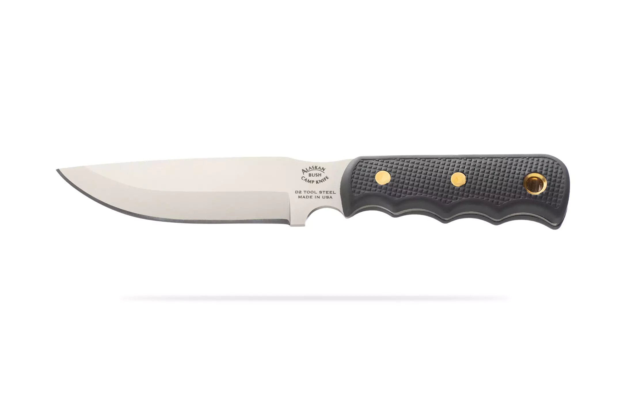 Knives of Alaska's Bush Camp Knife with Suregrip handle and D2 steel blade