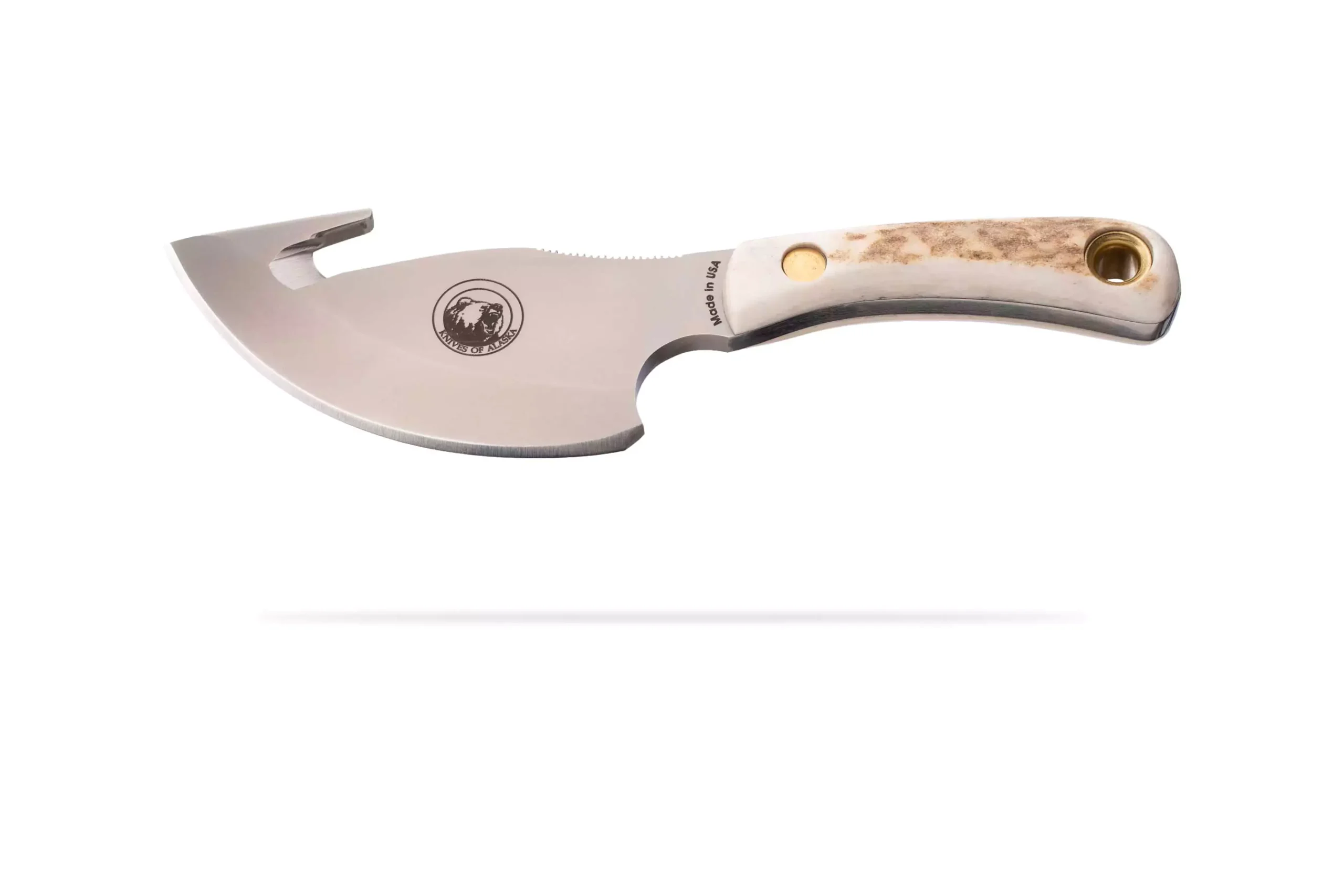 Knives of Alaska Light Hunter knife with gut hook and stag handle