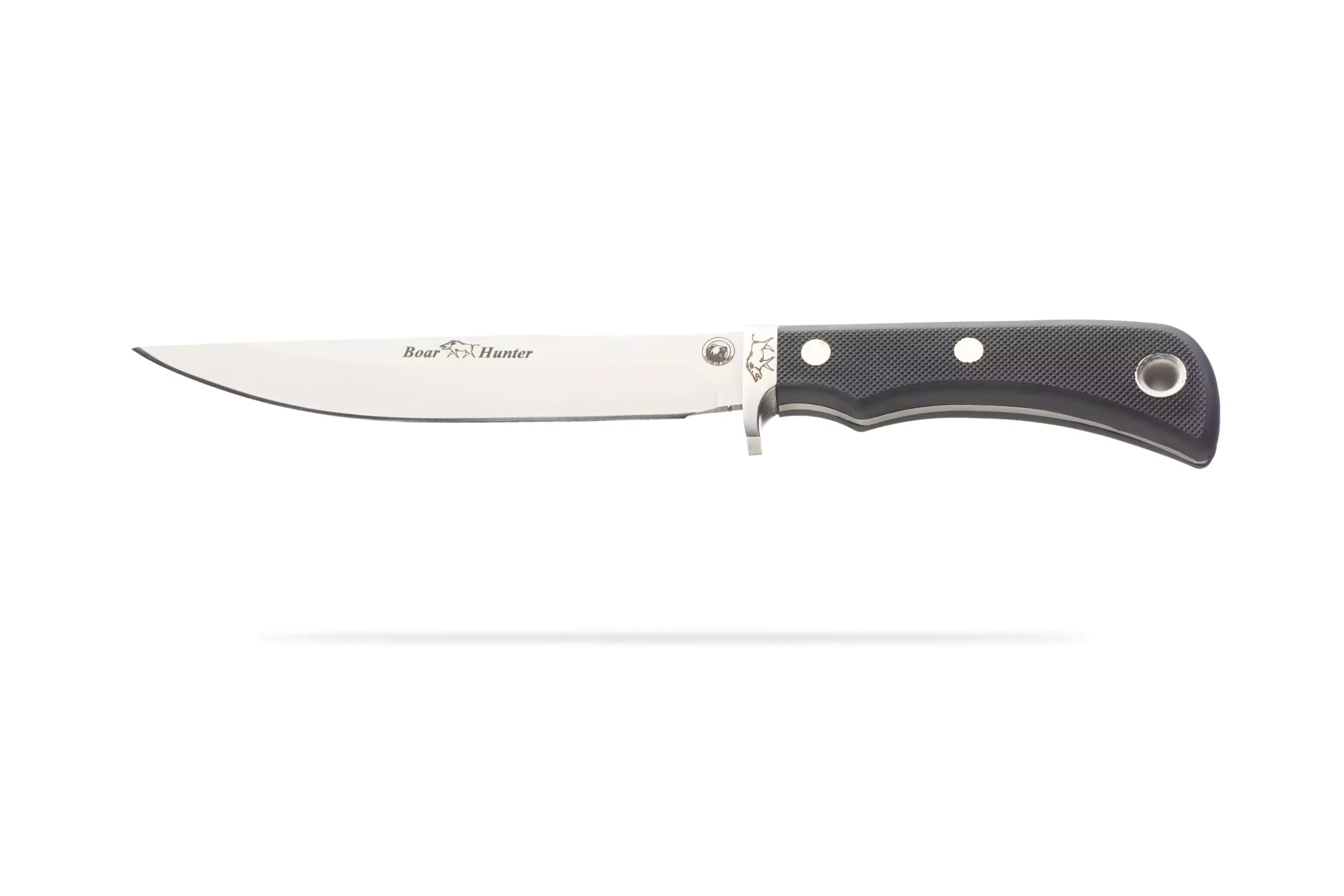 Magnum Boar Hunter knife with black Suregrip handle and D2 steel blade