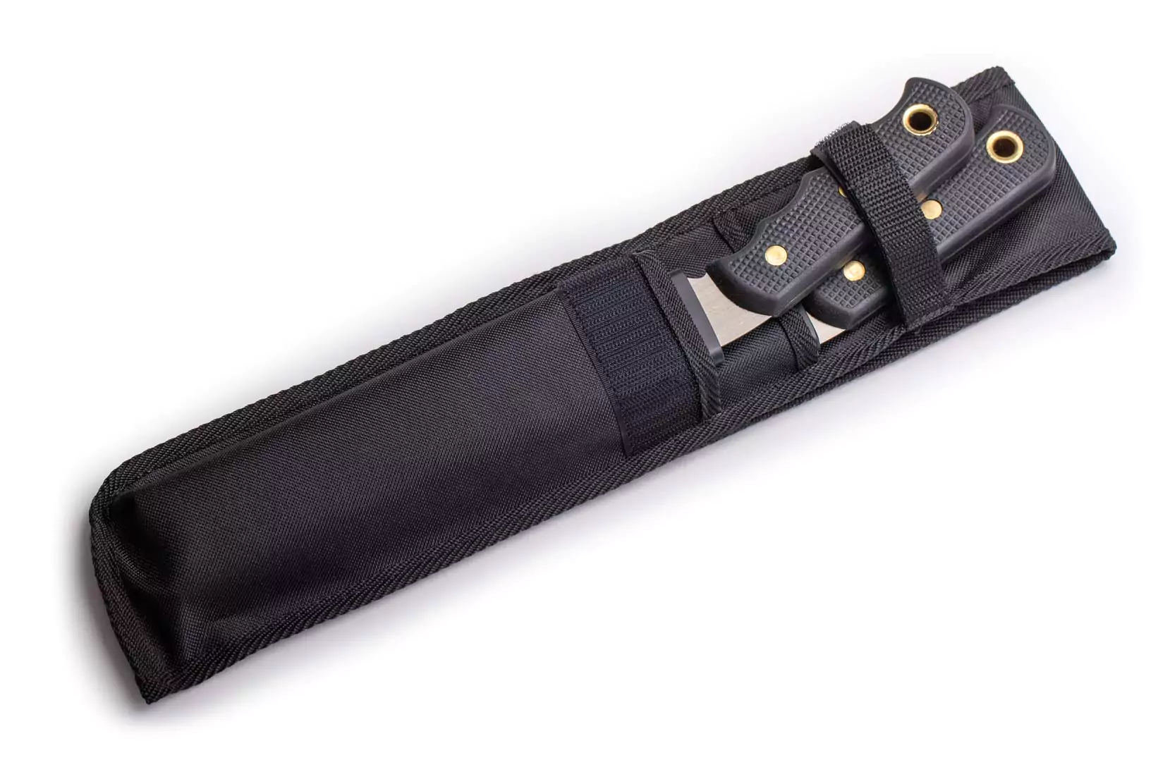 Knives of Alaska wood saw and bone saw stored in heavy-duty nylon sheath