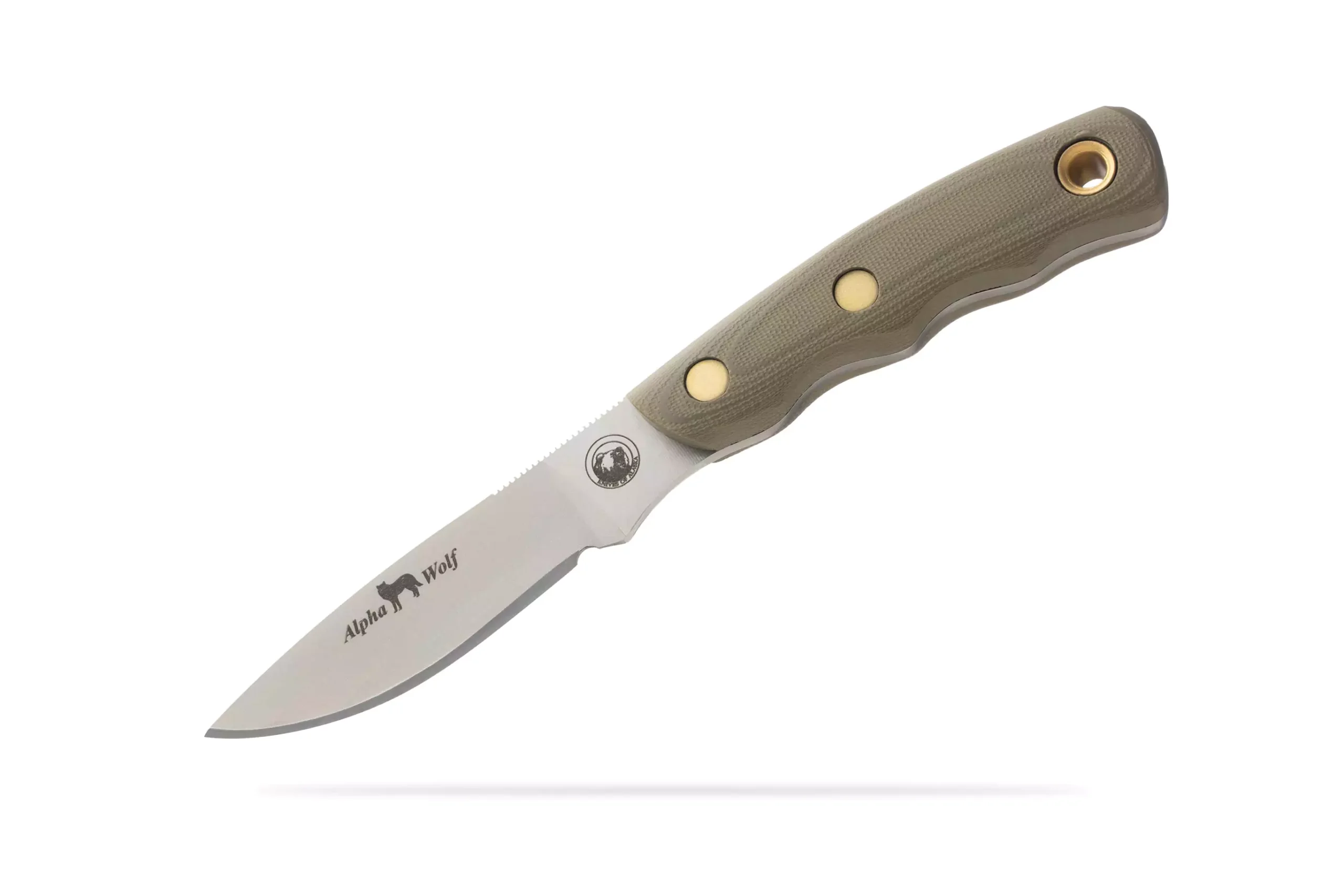 Alpha Wolf hunting knife with Suregrip handle made from D2 tool steel