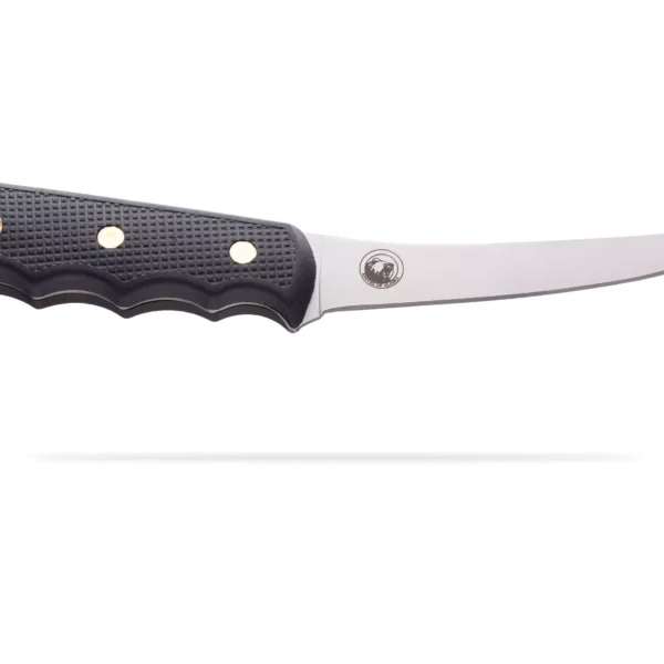 Pro boning knife with semi flexible stainless steel blade and Sure Grip handle, ideal for precision meat cutting and processing.