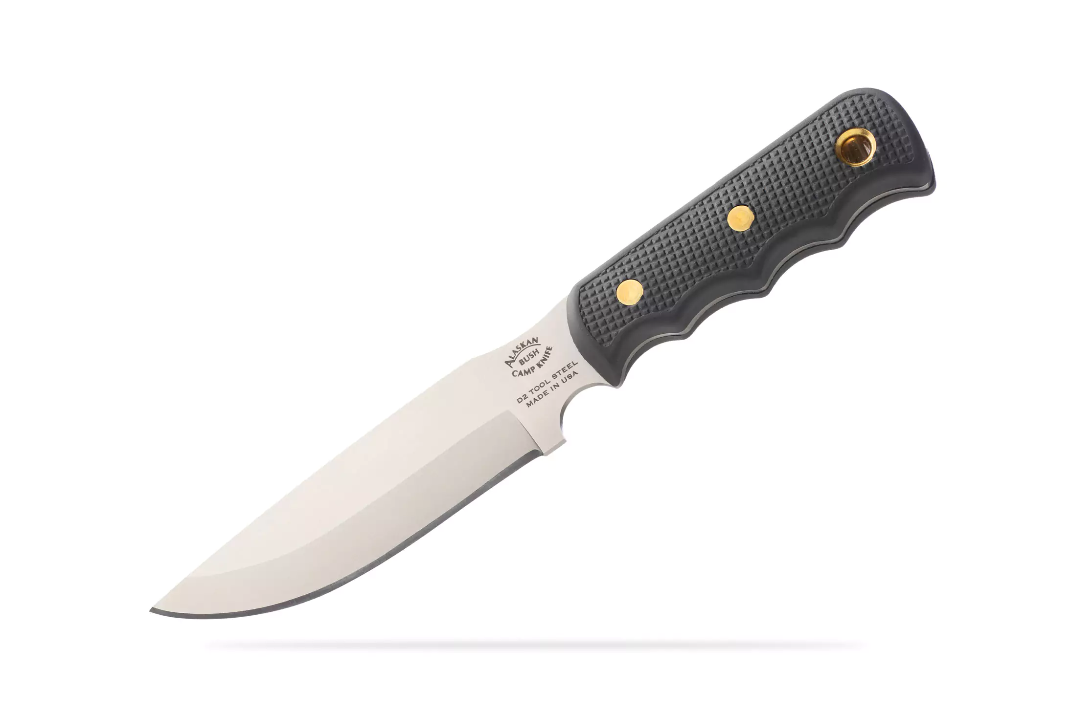 Knives of Alaska Bush Camp knife with Suregrip handle and D2 tool steel blade
