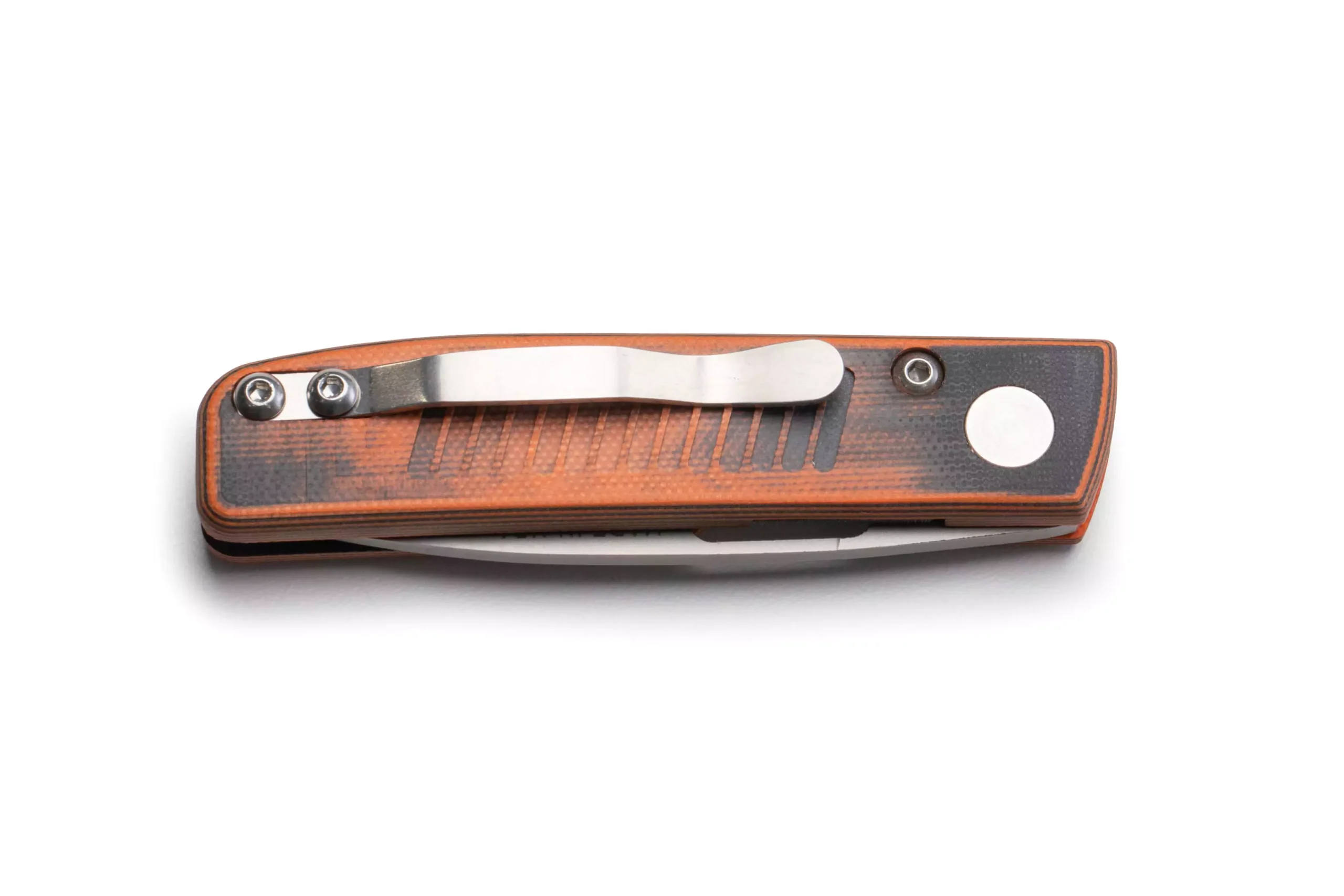Folded Onyx liner lock knife with G10 SureGrip handle and pocket clip