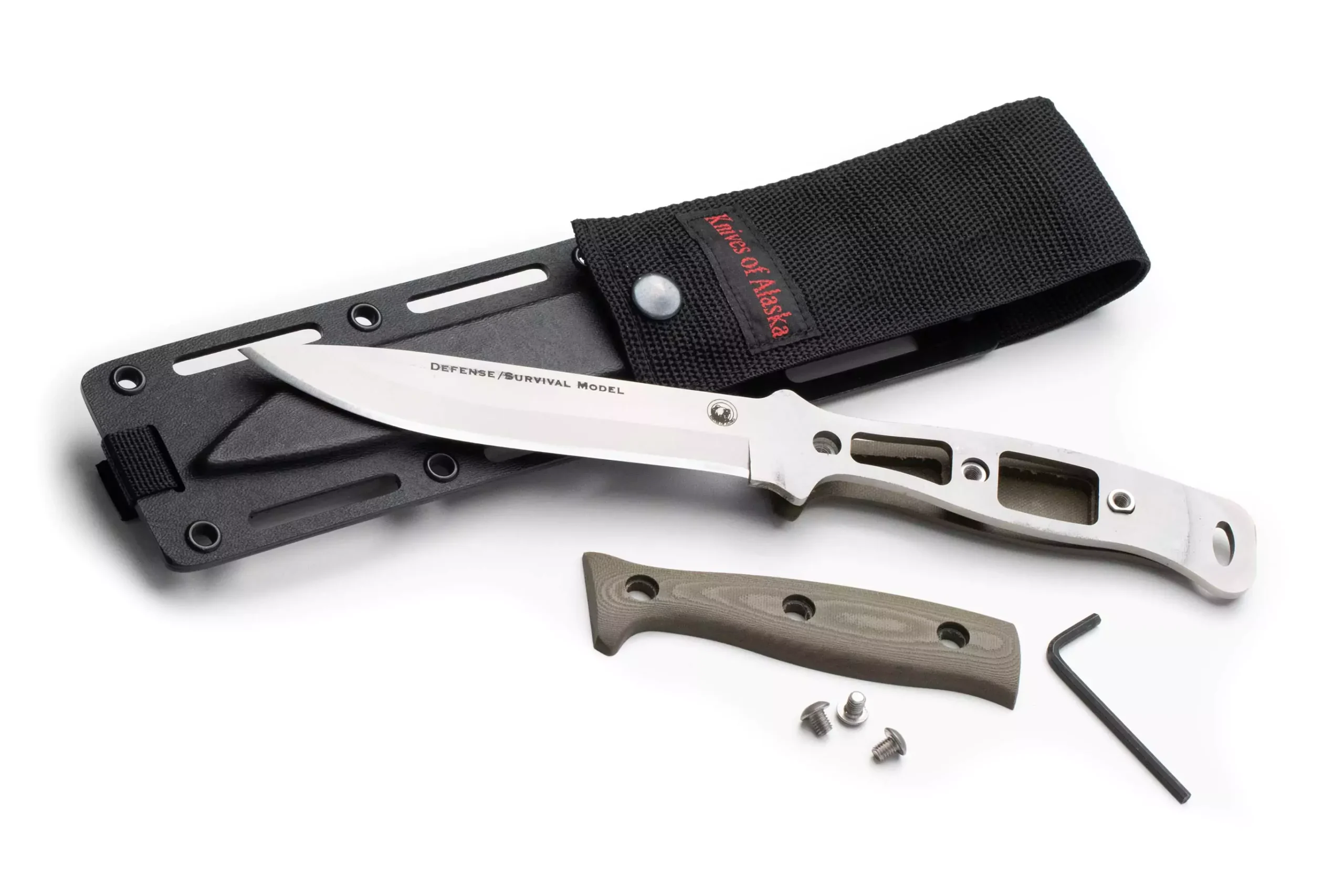 Defense Survival fixed blade knife featuring a D2 steel blade and a G10 handle, designed for tactical, survival, and outdoor use.