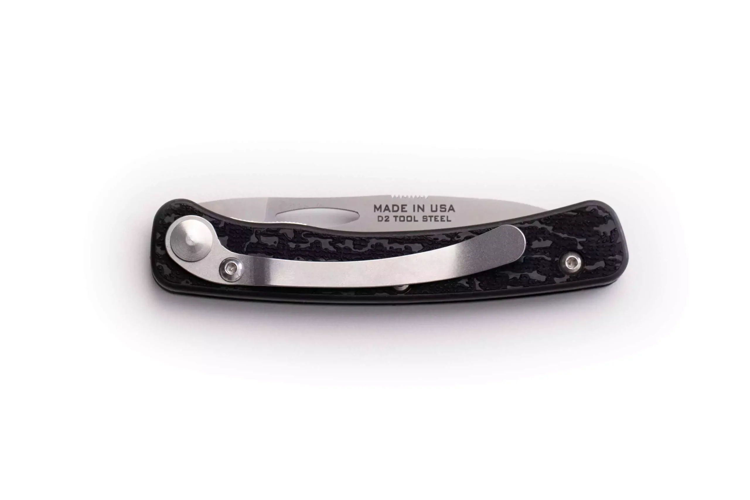 Featherlight Hunter folding knife closed with pocket clip visible.