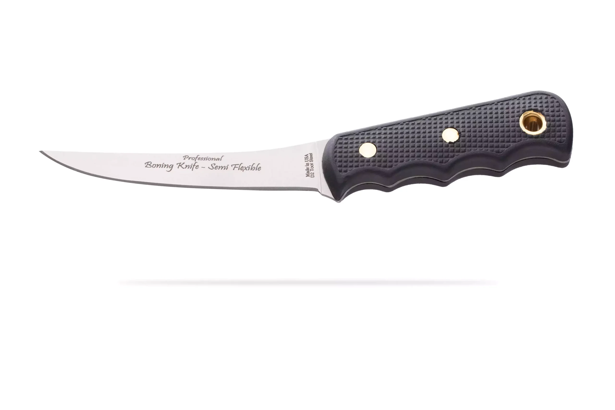 Pro boning knife with semi flexible stainless steel blade and Sure Grip handle, ideal for precision meat cutting and processing.