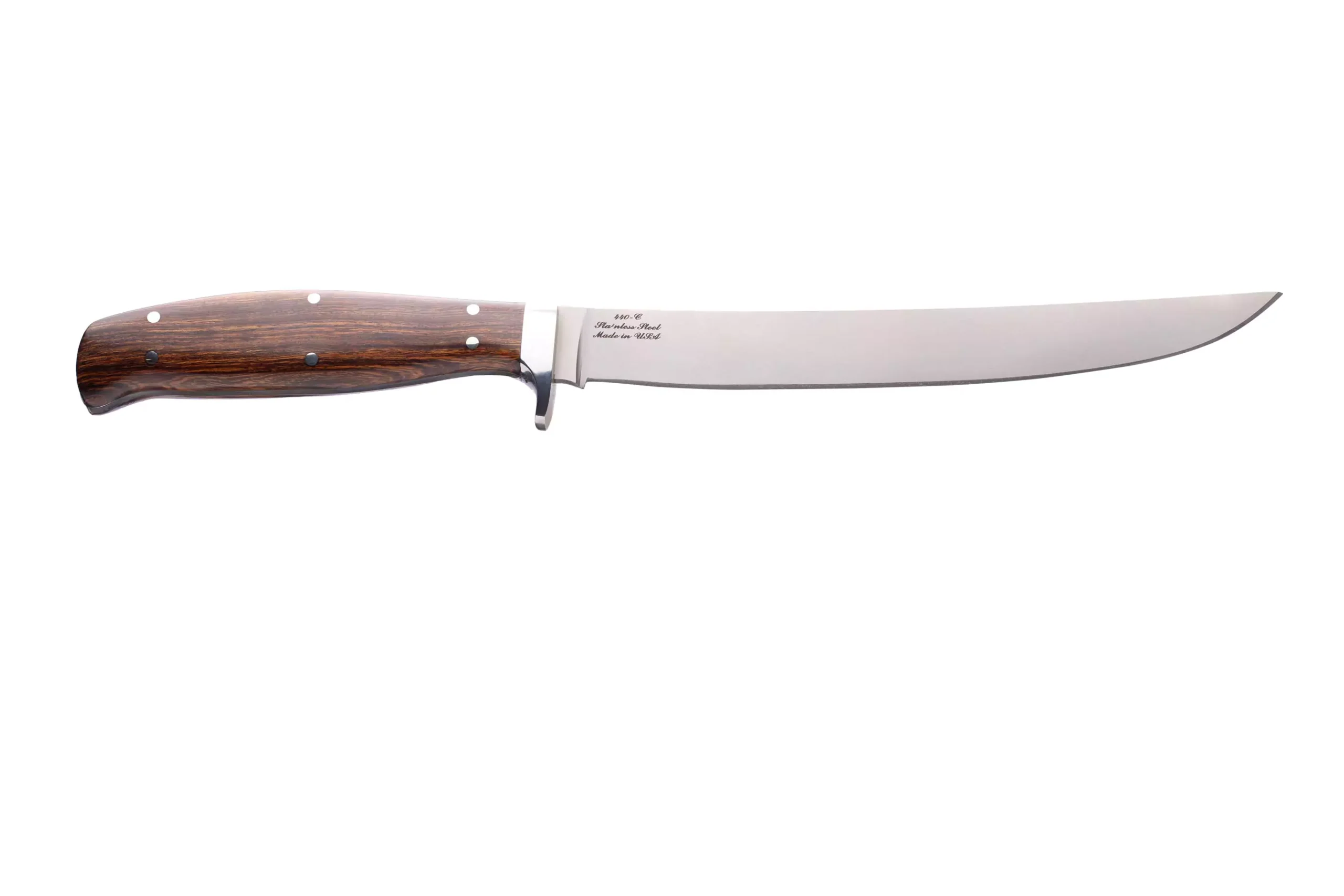 Knives of Alaska custom carving knife with ironwood handle and 440C stainless steel blade