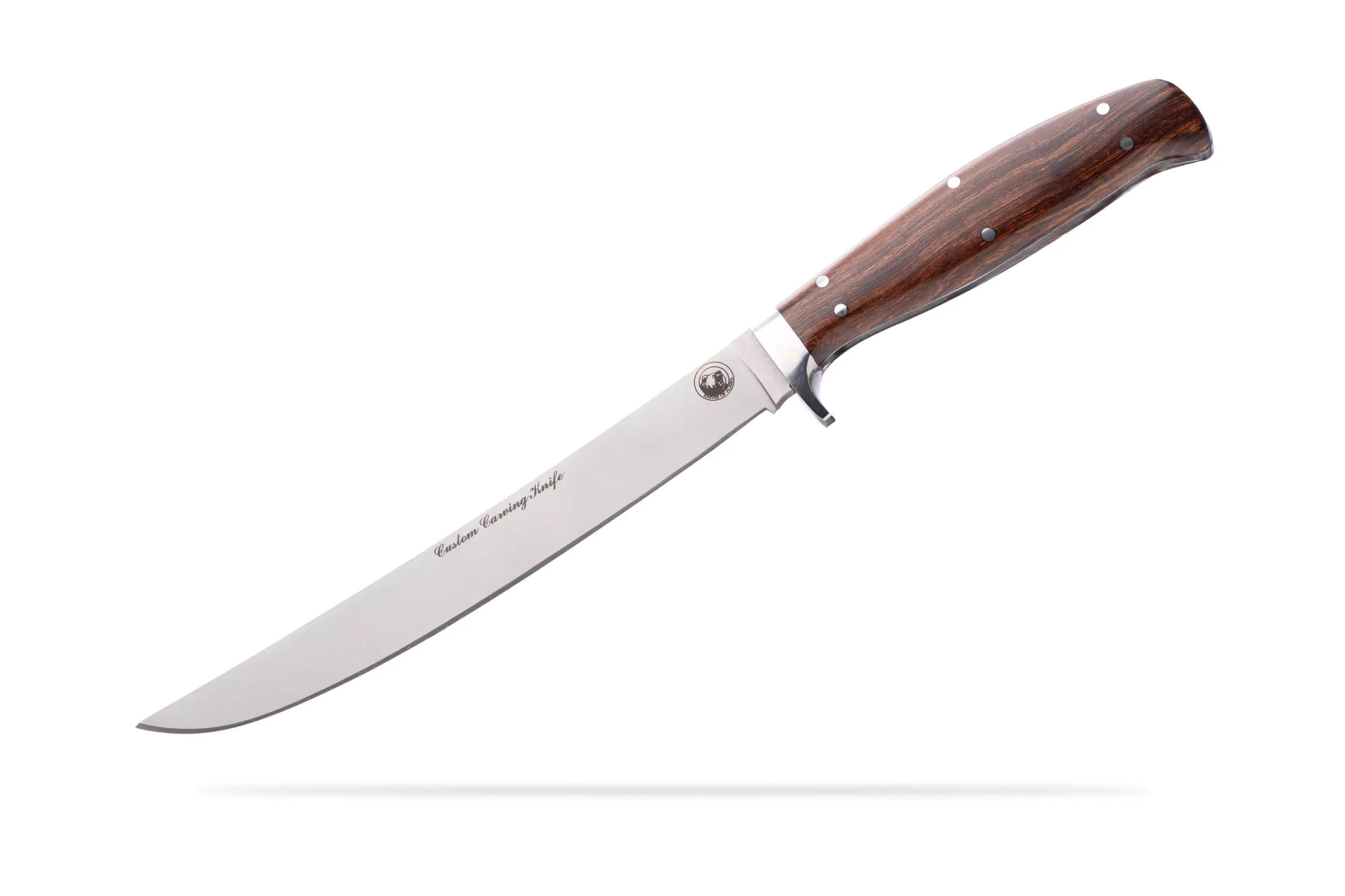 Knives of Alaska custom carving knife with ironwood handle and stainless steel blade