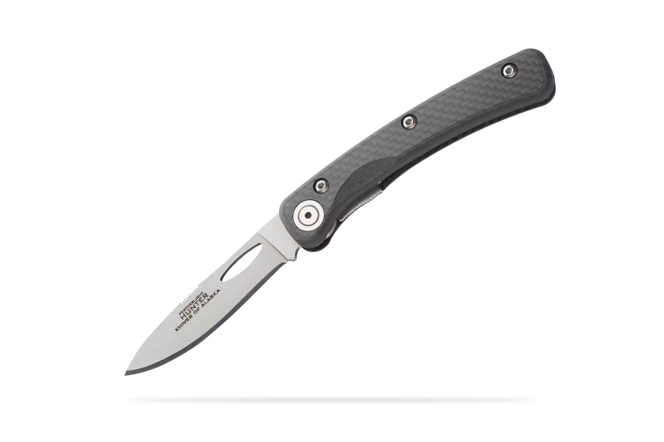 Featherlight Hunter knife with carbon fiber handle and D2 tool steel blade