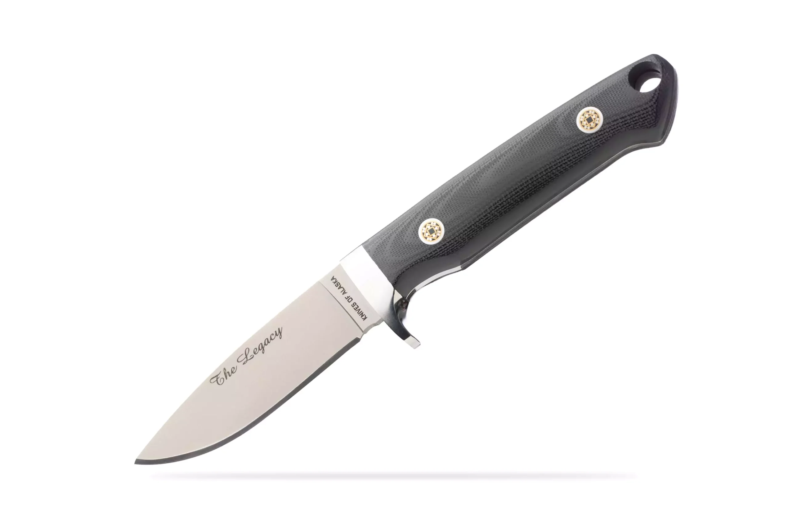 The Legacy knife with black G10 handle and Magnacut steel blade