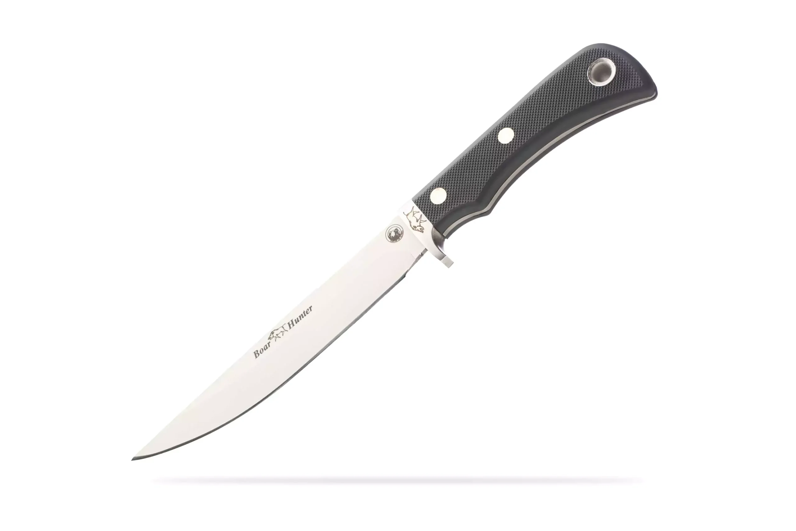 Magnum Boar Hunter knife with black Suregrip handle and D2 steel blade