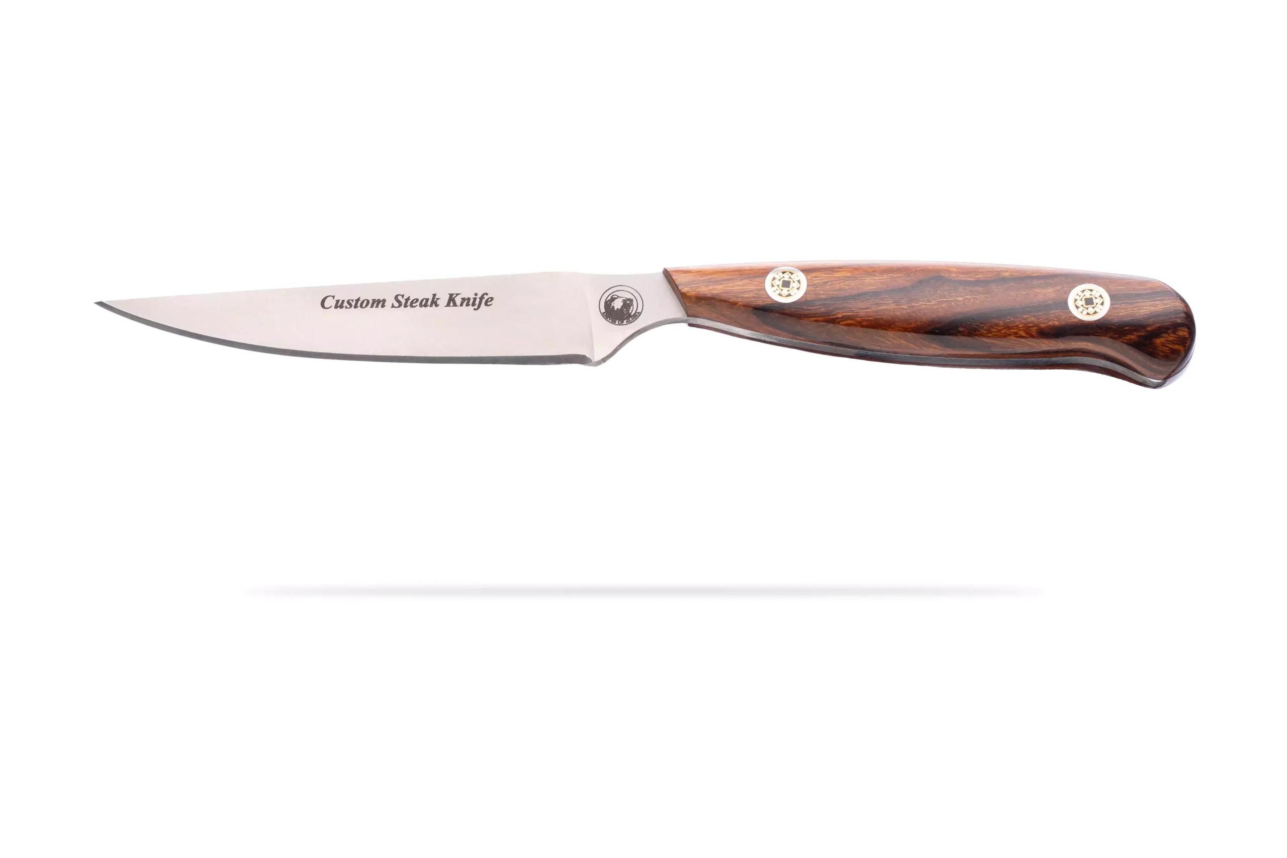 steak knife with ironwood handle and 440-C stainless steel blade