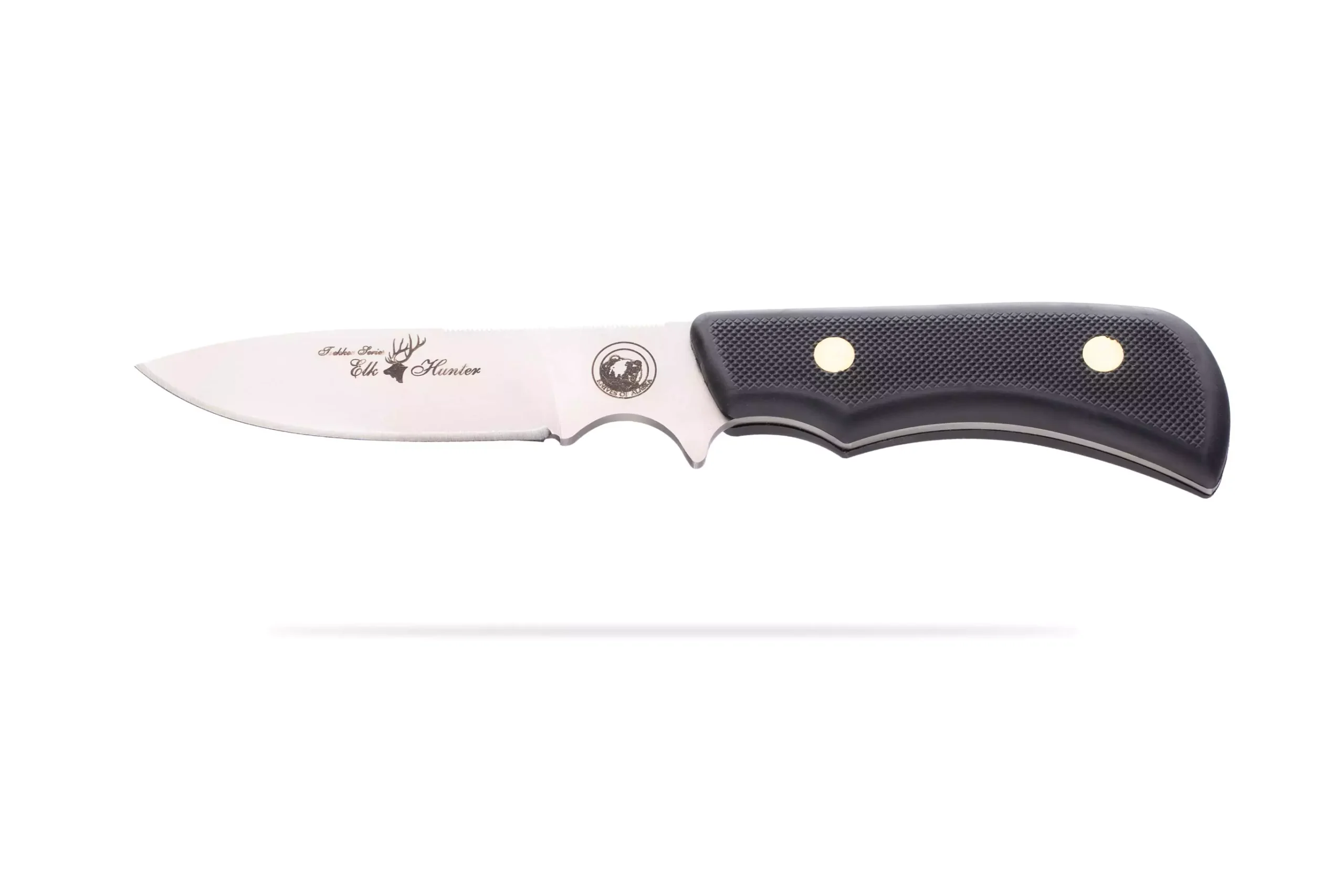 Trekker Elk Hunter knife with D2 tool steel blade and SureGrip handle, ideal for field dressing and outdoor tasks.