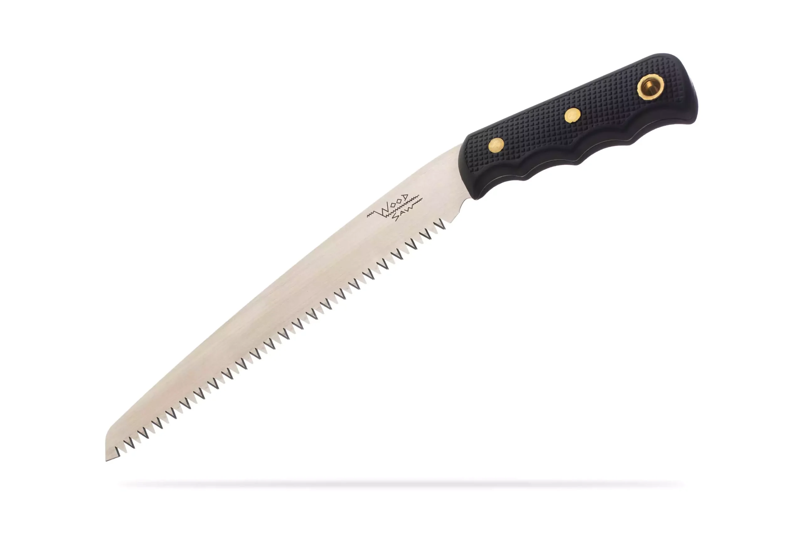 Knives of Alaska Wood Saw with textured handle and SK5 steel blade.