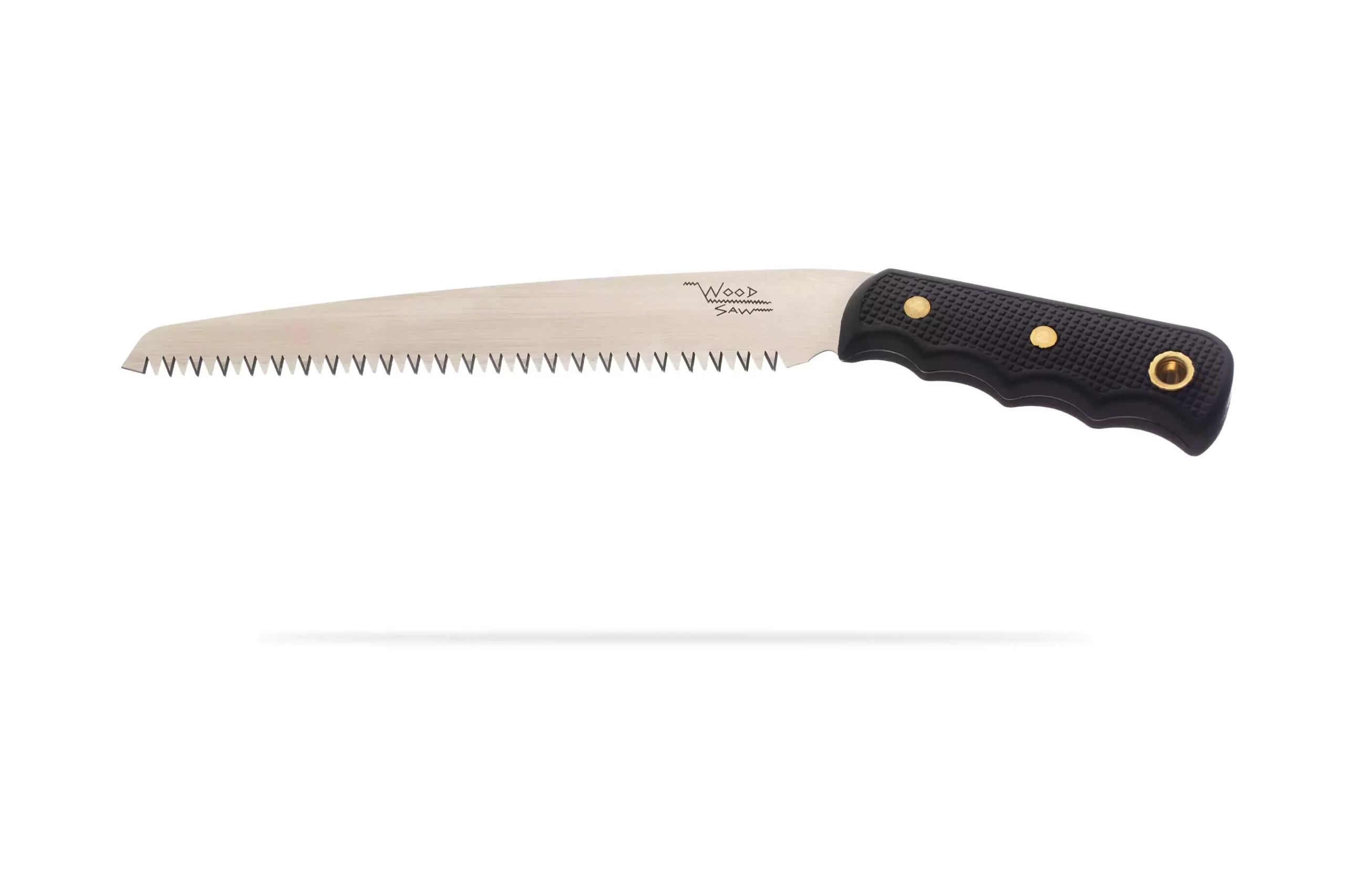 Knives of Alaska Wood Saw with textured handle and SK5 steel blade.
