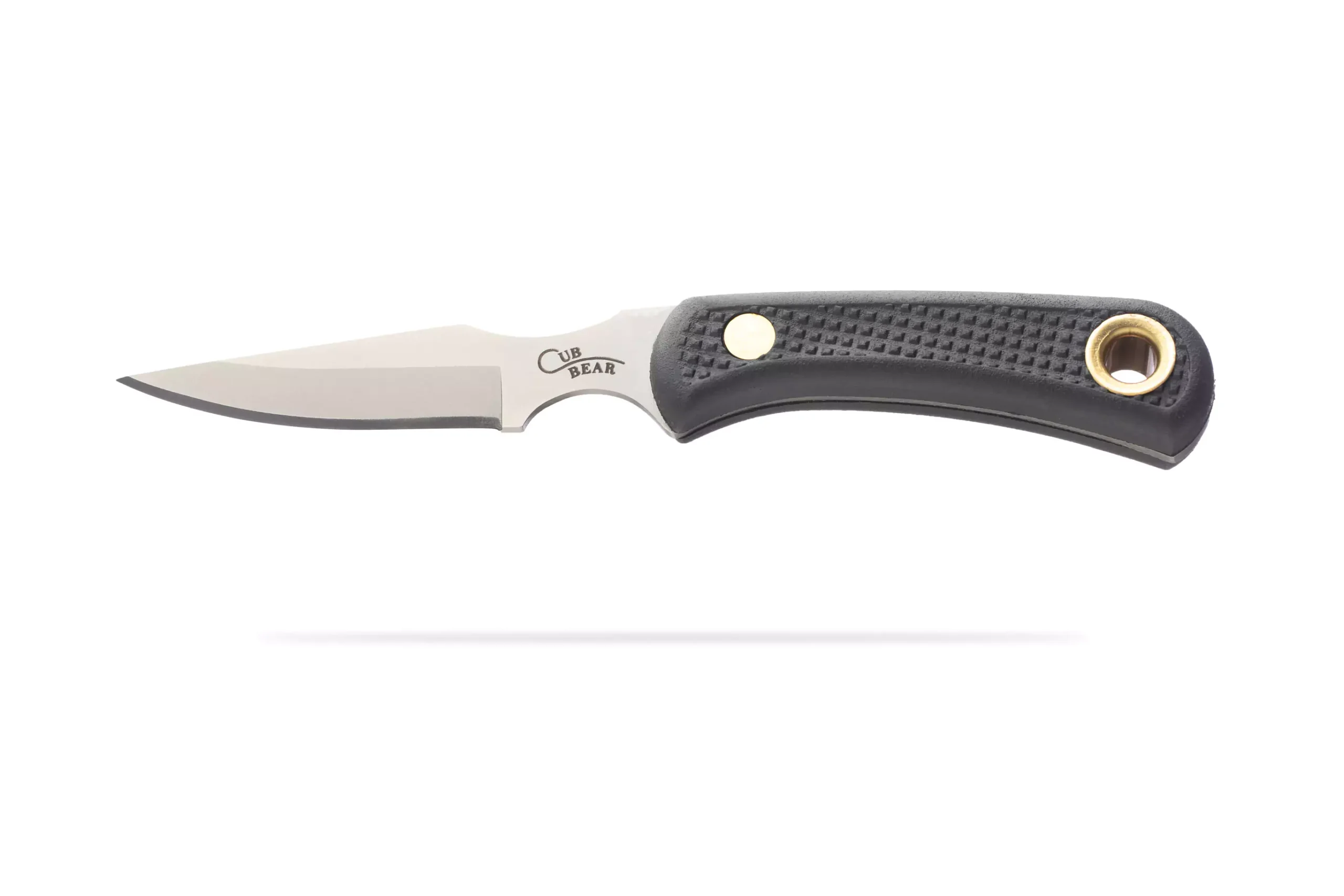 Knives of Alaska Caribou and Cub Bear knife combo with black Suregrip handles.