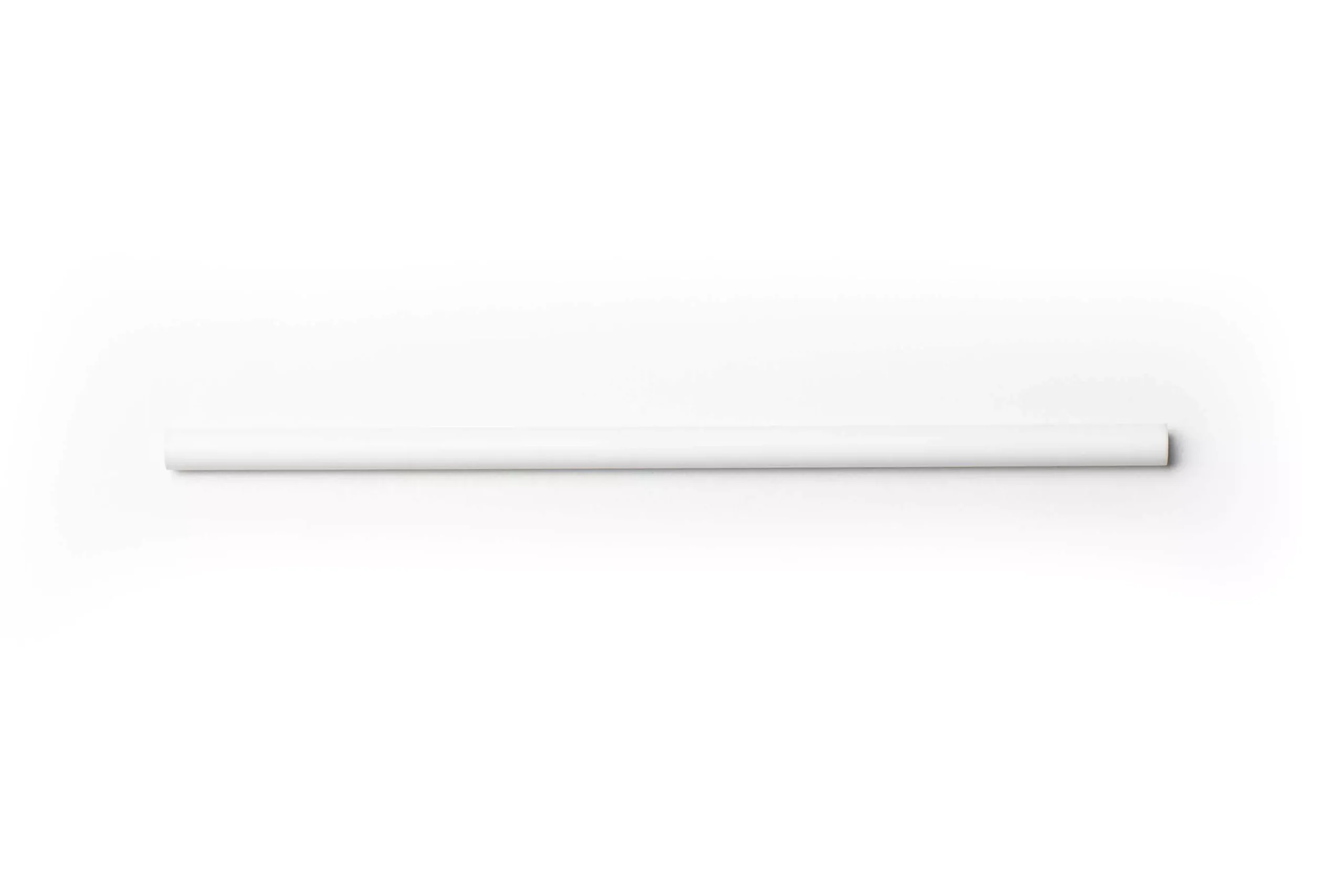 Close-up of a white ceramic rod sharpener for honing knife blades.