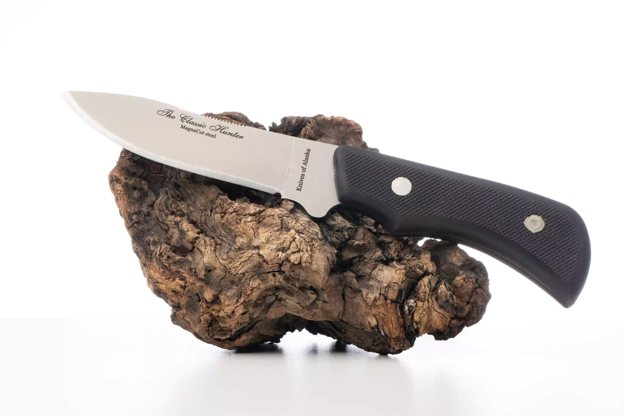 Knives of Alaska Classic Hunter knife with Suregrip handle and Magnacut steel blade featuring a ceramic peened non-glare finish