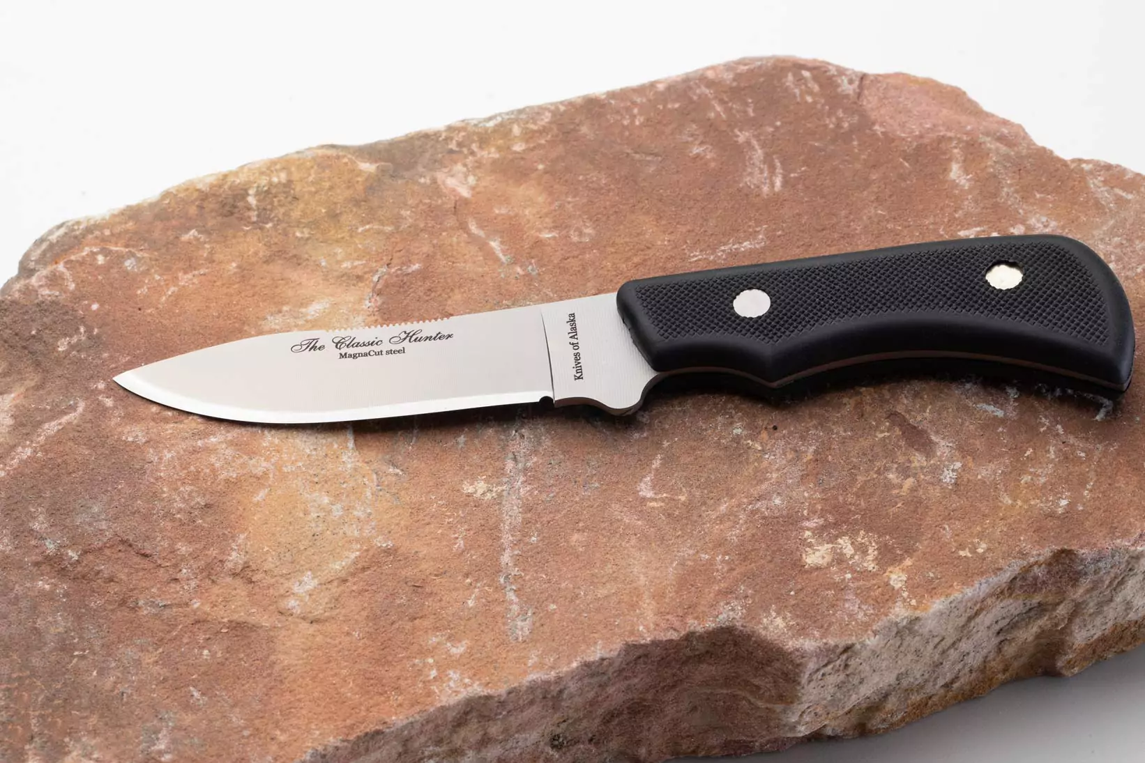Knives of Alaska Classic Hunter knife with Suregrip handle and Magnacut steel blade featuring a ceramic peened non-glare finish
