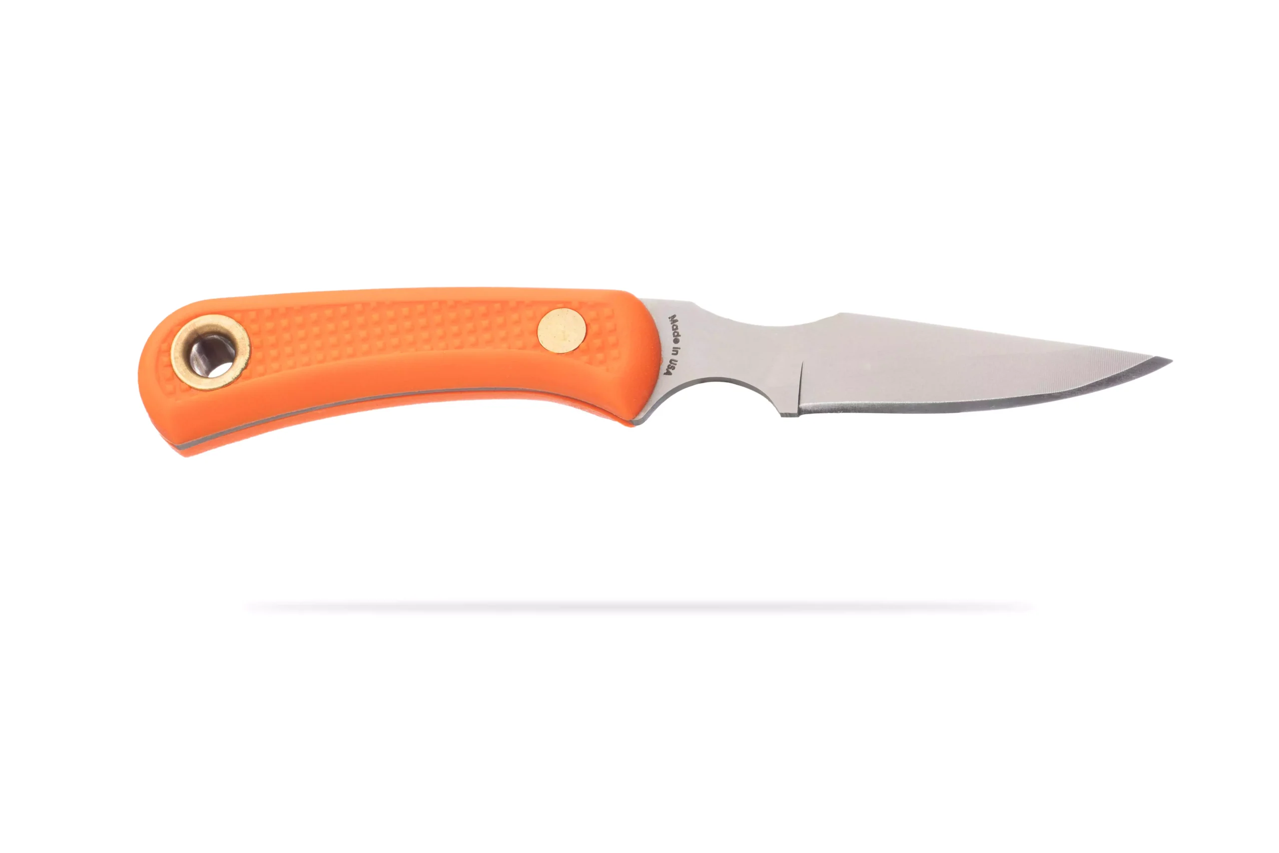 Cub Bear knife with Magnacut blade and orange Suregrip handle from Knives of Alaska.